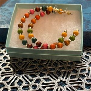 Colorful Beaded Hoop Earrings